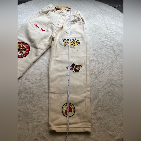 Mini hysteric Kids pants Cream Cartoon Patch Trousers - Picture 5 of 5